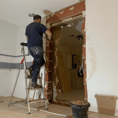 Rénovation cabinet kiné Saint-Lys 5 ouverture porte